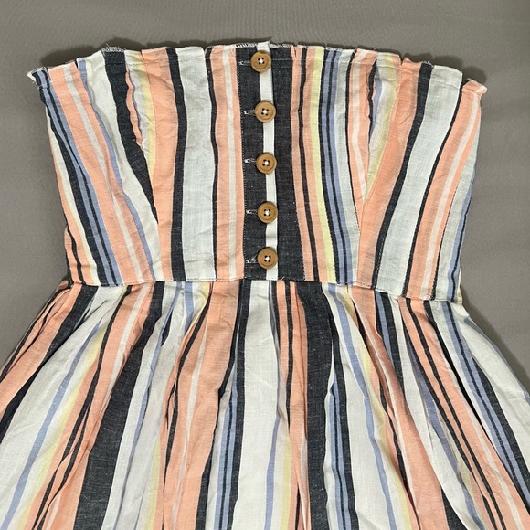 Free People Lilah multicolor Striped pleated Midi Dress size M - Picture 7 of 17